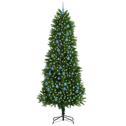 Julgran med 300 LED-lampor med stativ Grön 240 cm PE