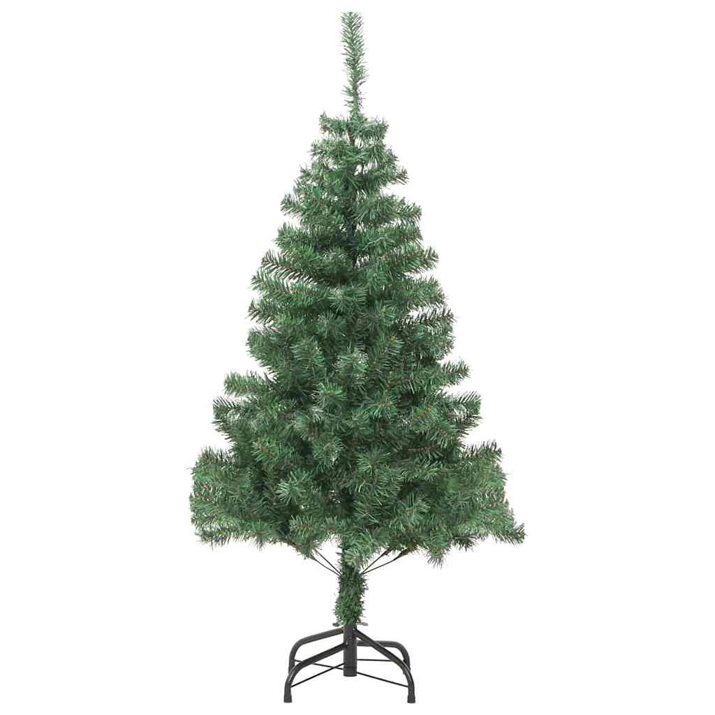 Julgran med 300 LED-lampor med stativ Grön 210 cm PVC