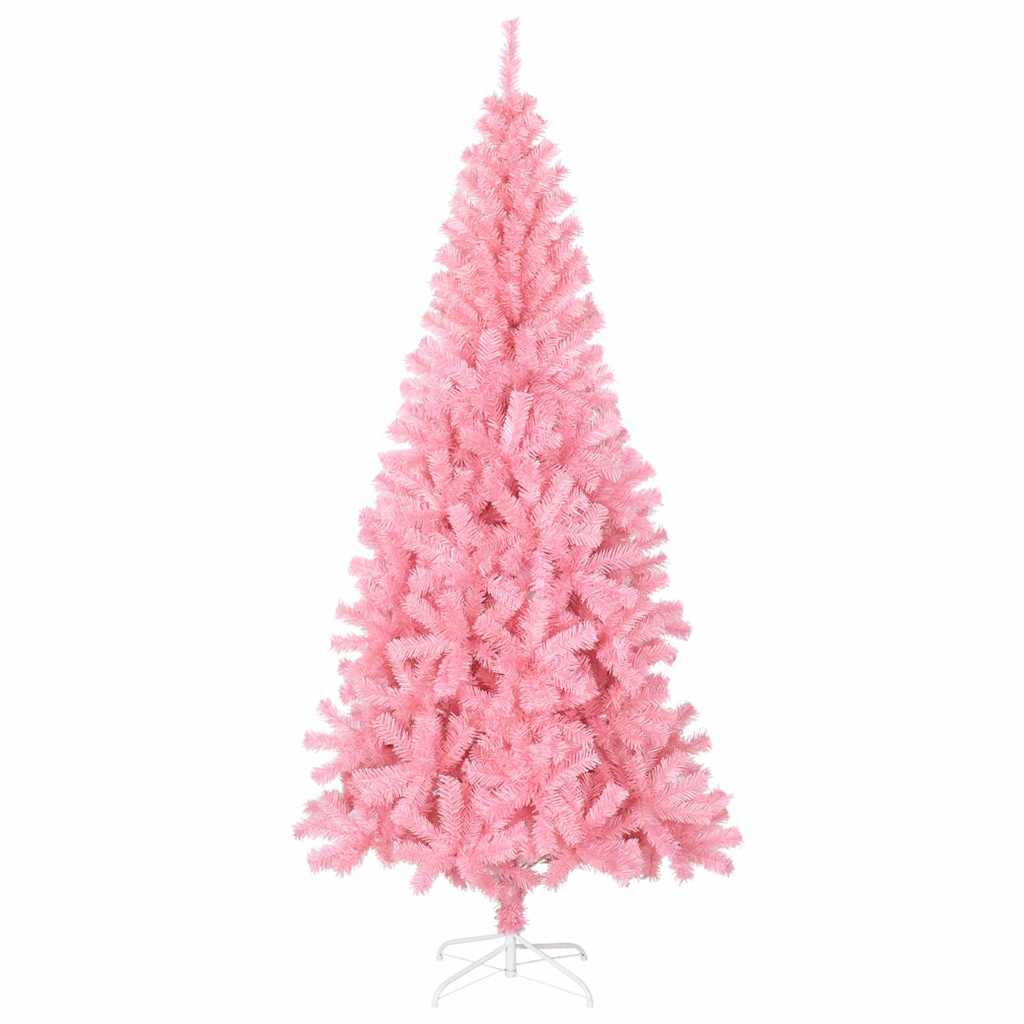 Julgran med 300 LED-lampor med stativ Rosa 180 cm PVC