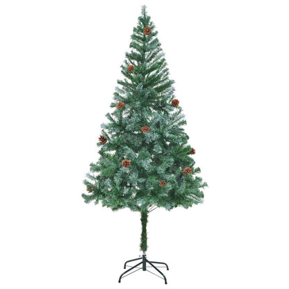 Konstgjord julgran med 300 LED-lampor Grön 180 cm PVC och Stål