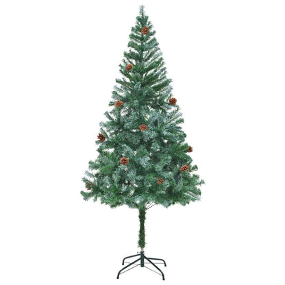Konstgjord julgran med 300 LED-lampor Grön 180 cm PVC och Stål