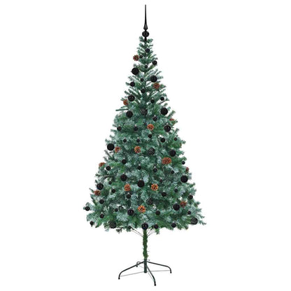 Konstgjord julgran med 300 LED-lampor Grön 210 cm PVC och Stål