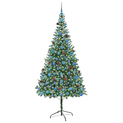 Konstgjord julgran med 300 LED-lampor Grön 210 cm PVC och Stål