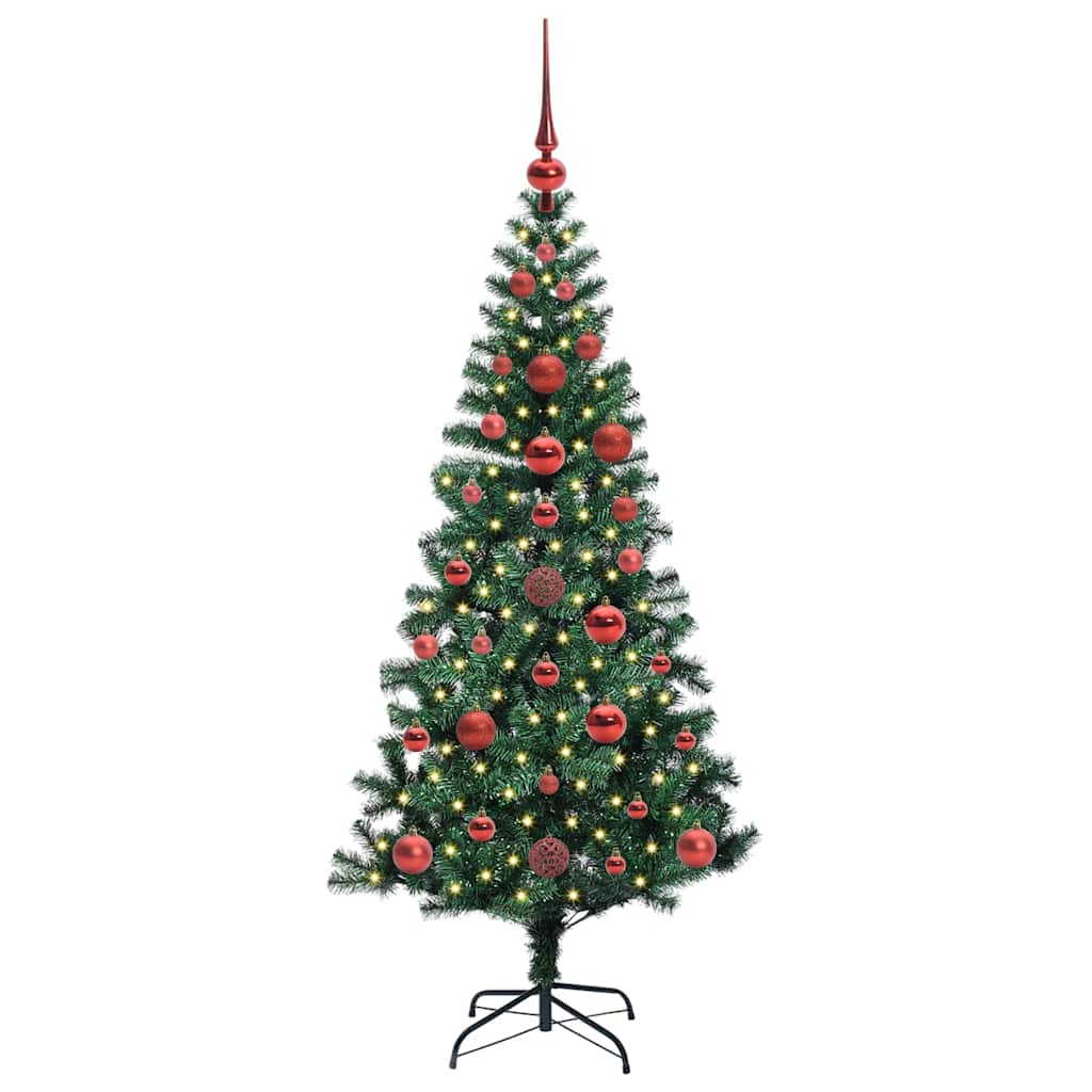 Konstgjord Förbelyst Julgran Grön 120 cm PVC och metall