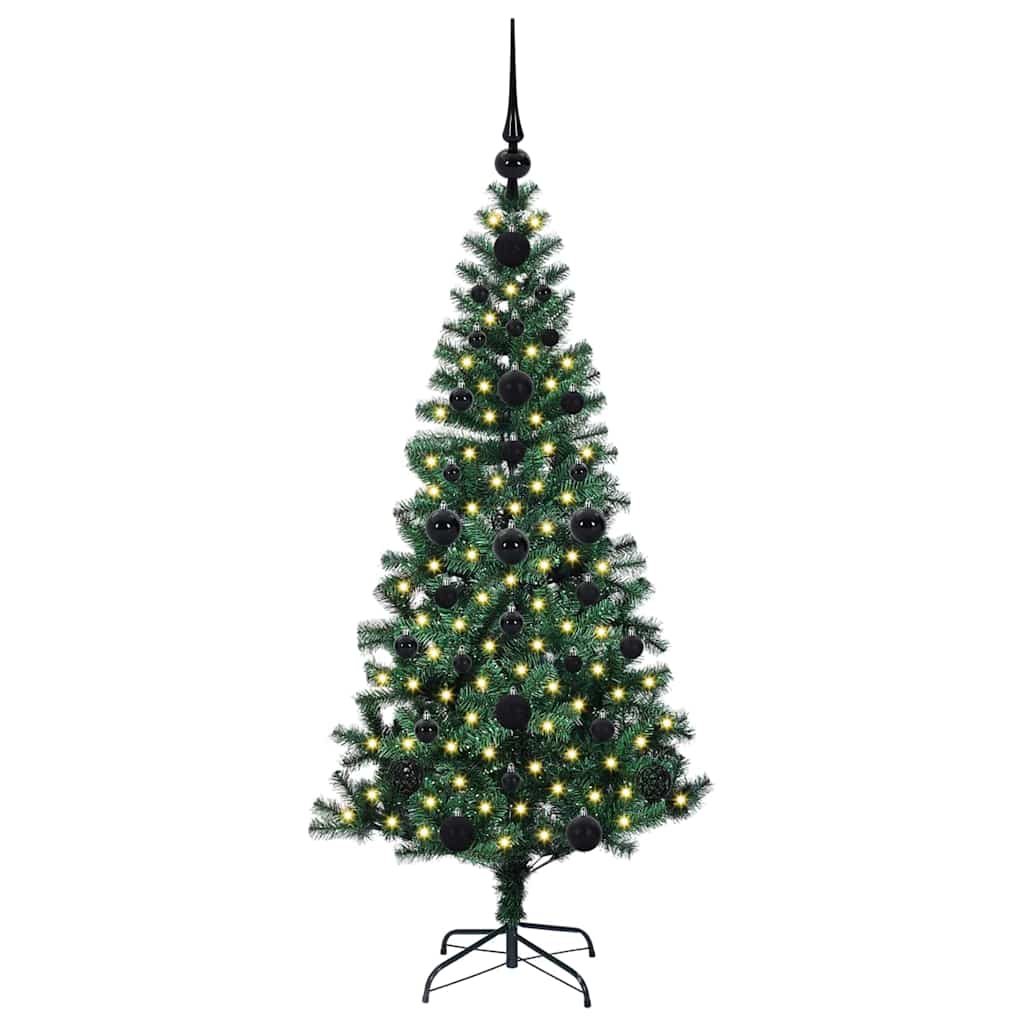 Konstgjord Förbelyst Julgran Grön 120 cm PVC och metall