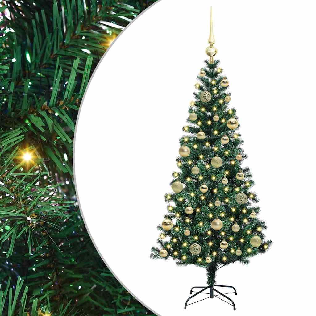 Konstgjord Förbelyst Julgran Grön 120 cm PVC och metall