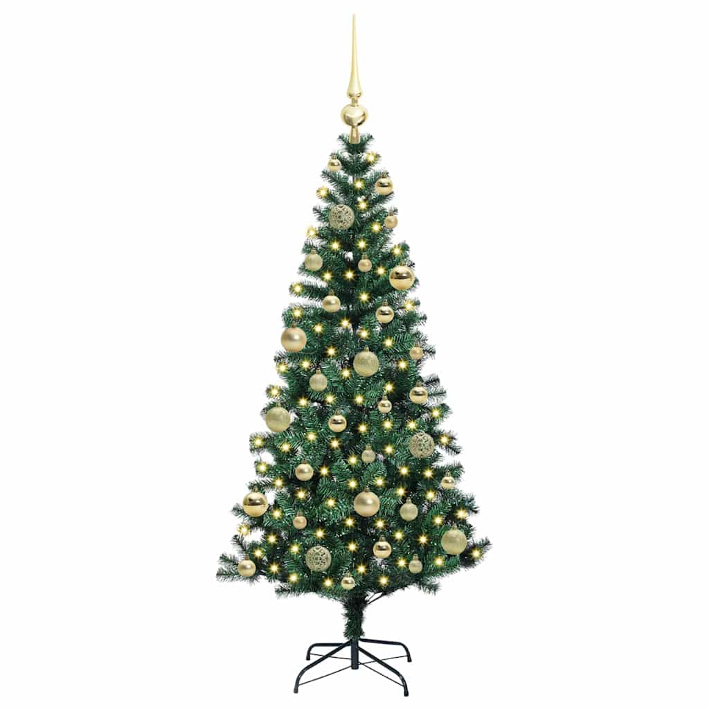 Konstgjord Förbelyst Julgran Grön 120 cm PVC och metall