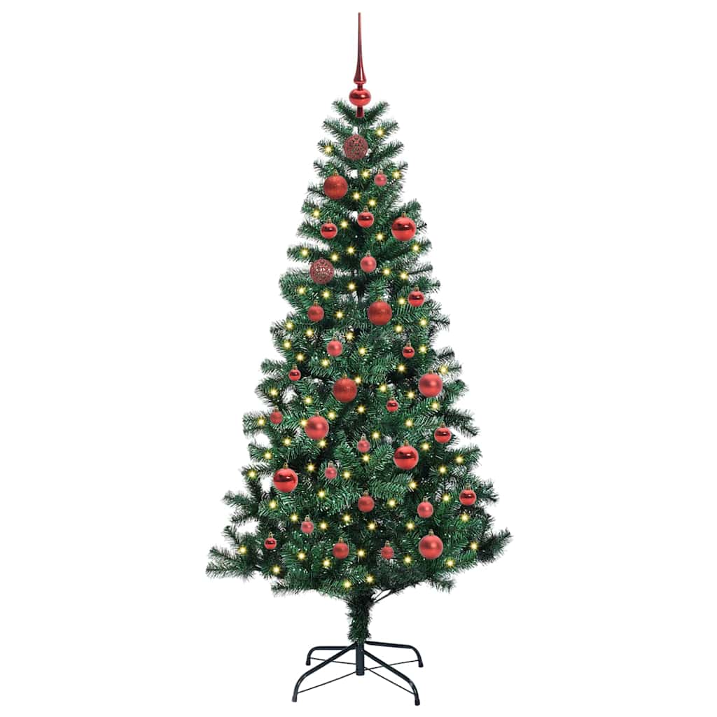 Konstgjord Förbelyst Julgran Grön 150 cm PVC och metall