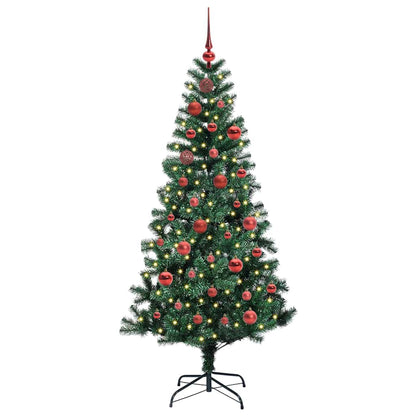 Konstgjord Förbelyst Julgran Grön 150 cm PVC och metall