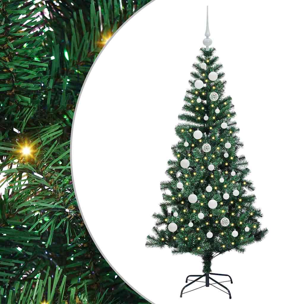 Konstgjord Förbelyst Julgran Grön 150 cm PVC och metall