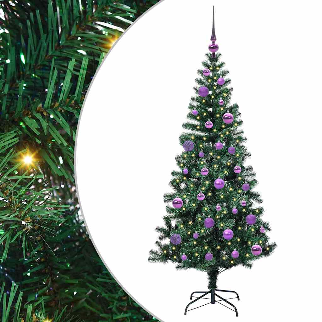 Konstgjord Förbelyst Julgran Grön 150 cm PVC och metall