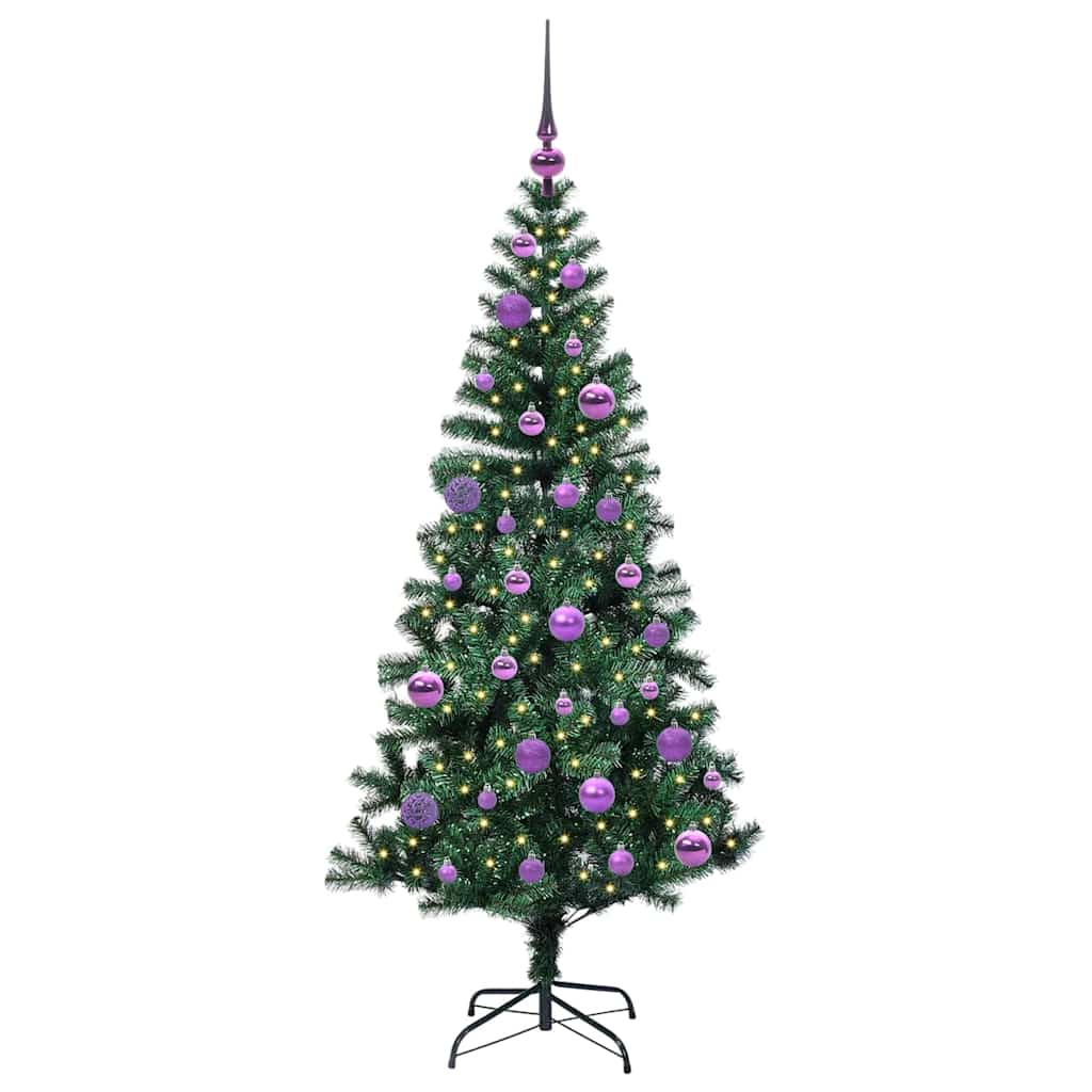 Konstgjord Förbelyst Julgran Grön 150 cm PVC och metall
