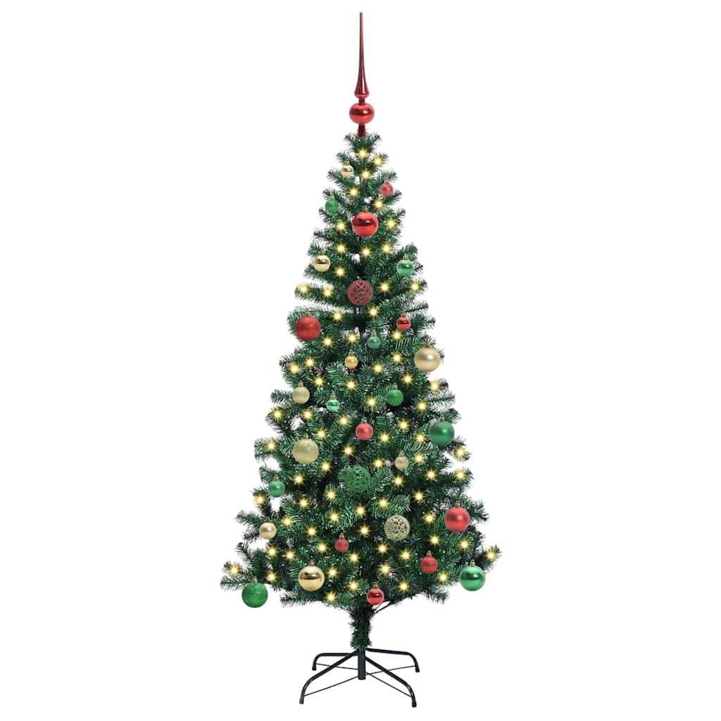 Konstgjord Förbelyst Julgran Grön 150 cm PVC och metall