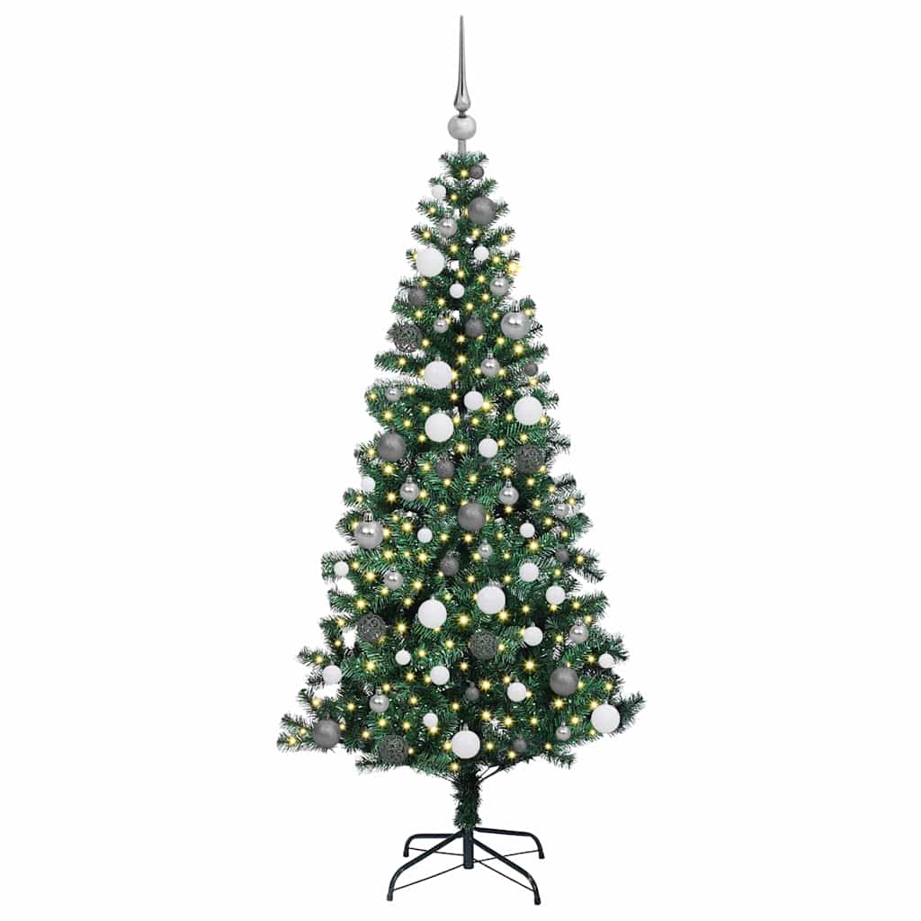 Konstgjord Förbelyst Julgran Grön 180 cm PVC och metall