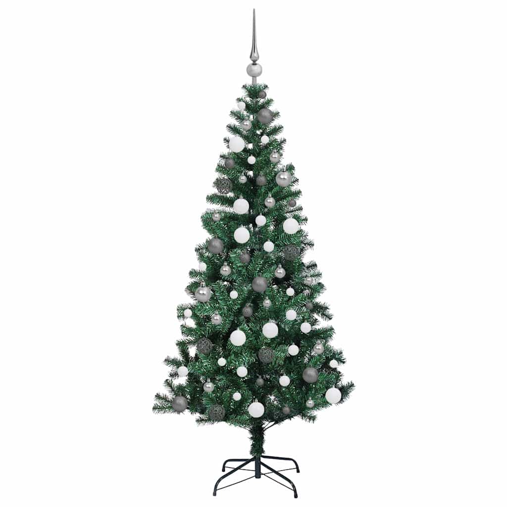 Konstgjord Förbelyst Julgran Grön 180 cm PVC och metall