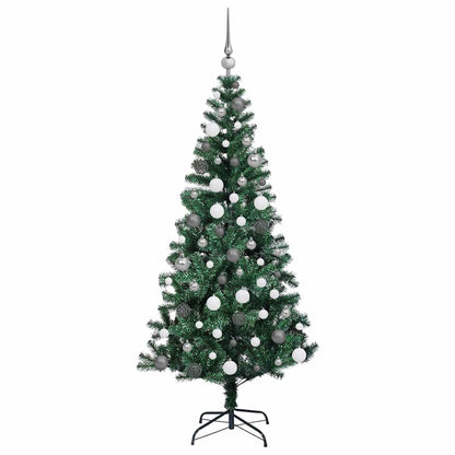 Konstgjord Förbelyst Julgran Grön 180 cm PVC och metall