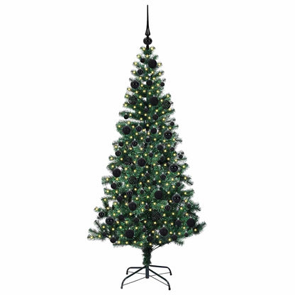 Konstgjord Förbelyst Julgran Grön 180 cm PVC och metall