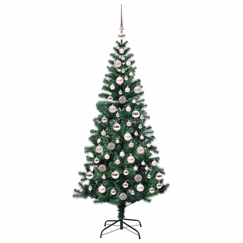 Konstgjord Förbelyst Julgran Grön 180 cm PVC och metall