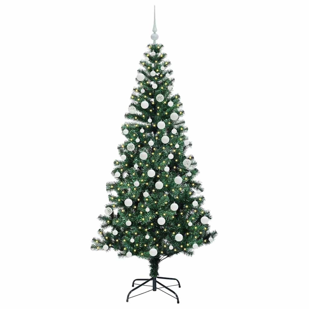 Konstgjord Förbelyst Julgran Grön 180 cm PVC och metall