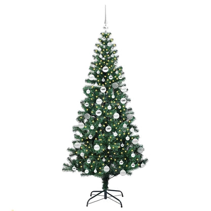 Konstgjord Förbelyst Julgran Grön 180 cm PVC och metall