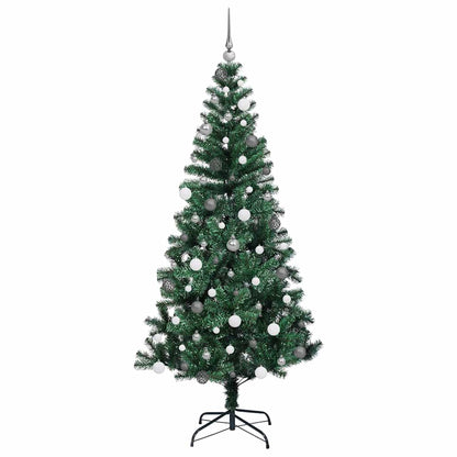 Konstgjord Förbelyst Julgran Grön 210 cm PVC och metall