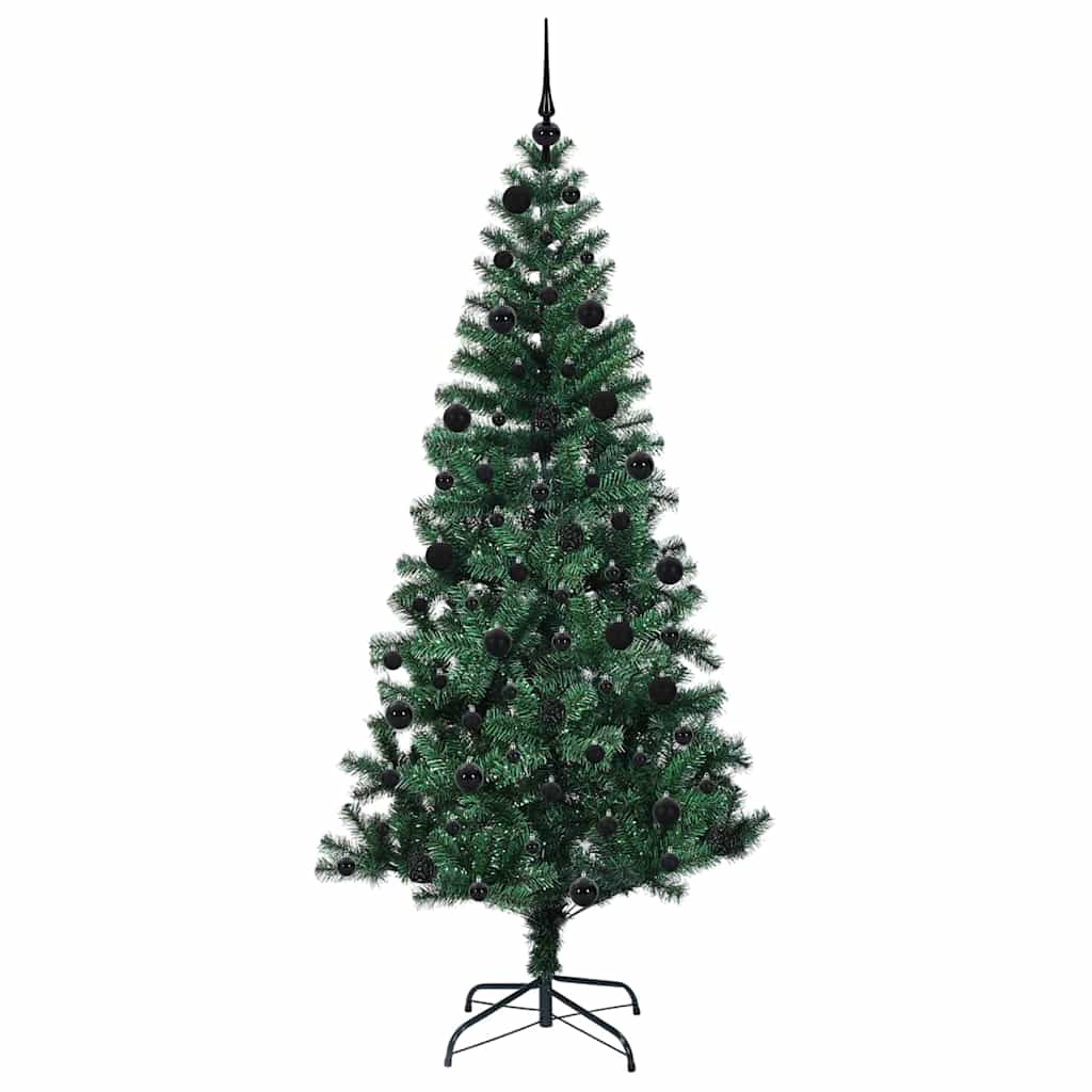 Konstgjord Förbelyst Julgran Grön 210 cm PVC och metall