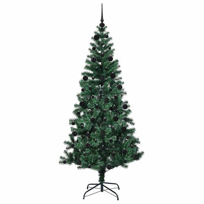 Konstgjord Förbelyst Julgran Grön 210 cm PVC och metall