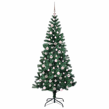 Konstgjord Förbelyst Julgran Grön 210 cm PVC och metall