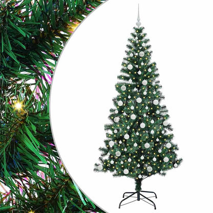 Konstgjord Förbelyst Julgran Grön 210 cm PVC och metall