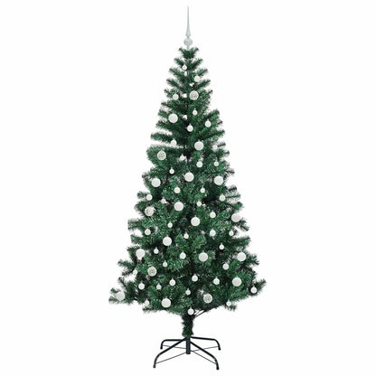 Konstgjord Förbelyst Julgran Grön 210 cm PVC och metall