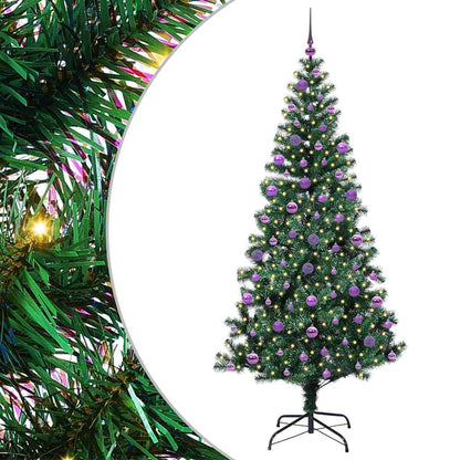 Konstgjord Förbelyst Julgran Grön 210 cm PVC och metall