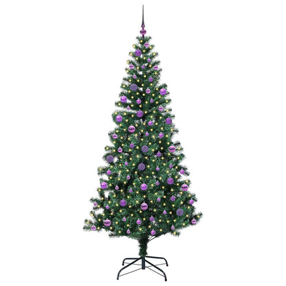Konstgjord Förbelyst Julgran Grön 210 cm PVC och metall