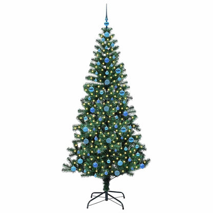 Konstgjord Förbelyst Julgran Grön 210 cm PVC och metall