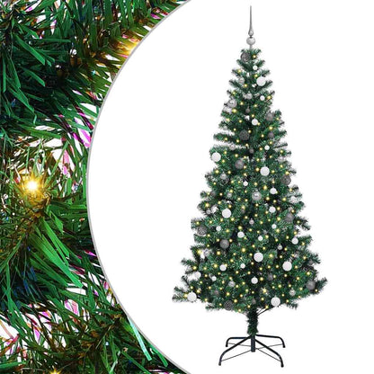 Konstgjord Förbelyst Julgran Grön 240 cm PVC och metall