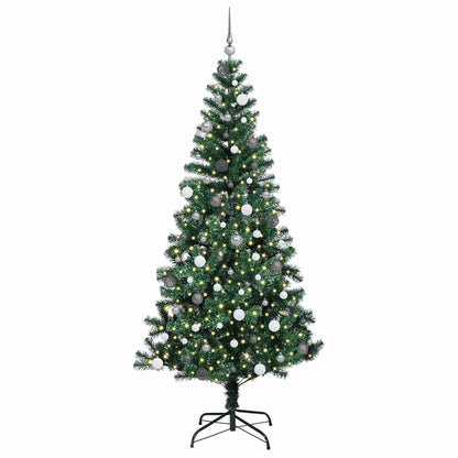 Konstgjord Förbelyst Julgran Grön 240 cm PVC och metall