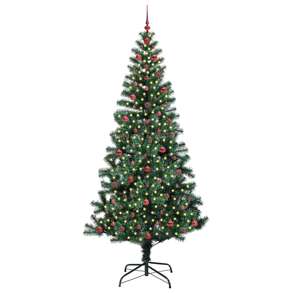 Konstgjord Förbelyst Julgran Grön 240 cm PVC och metall