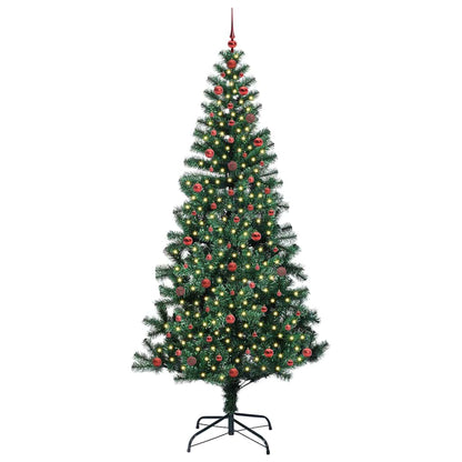 Konstgjord Förbelyst Julgran Grön 240 cm PVC och metall