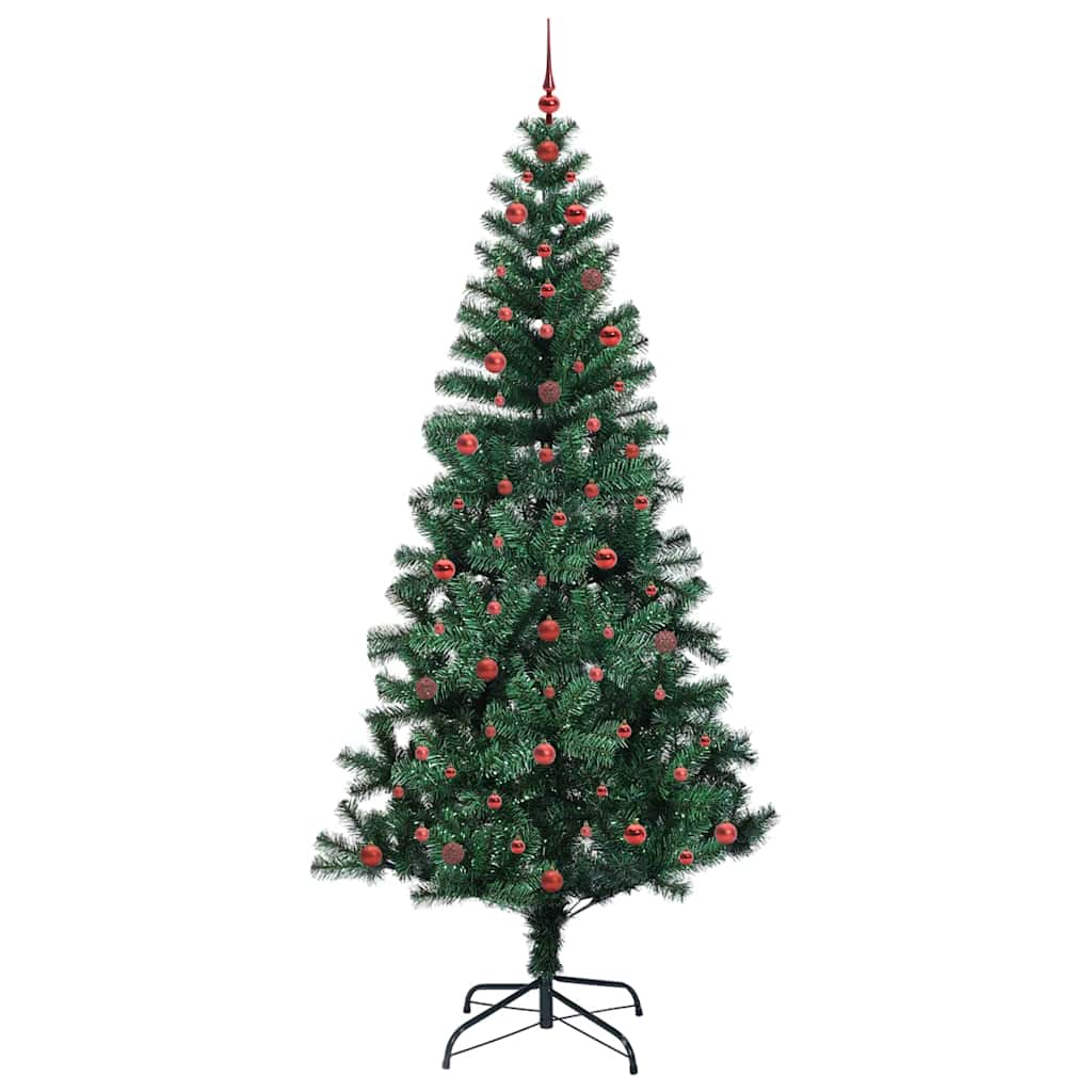 Konstgjord Förbelyst Julgran Grön 240 cm PVC och metall