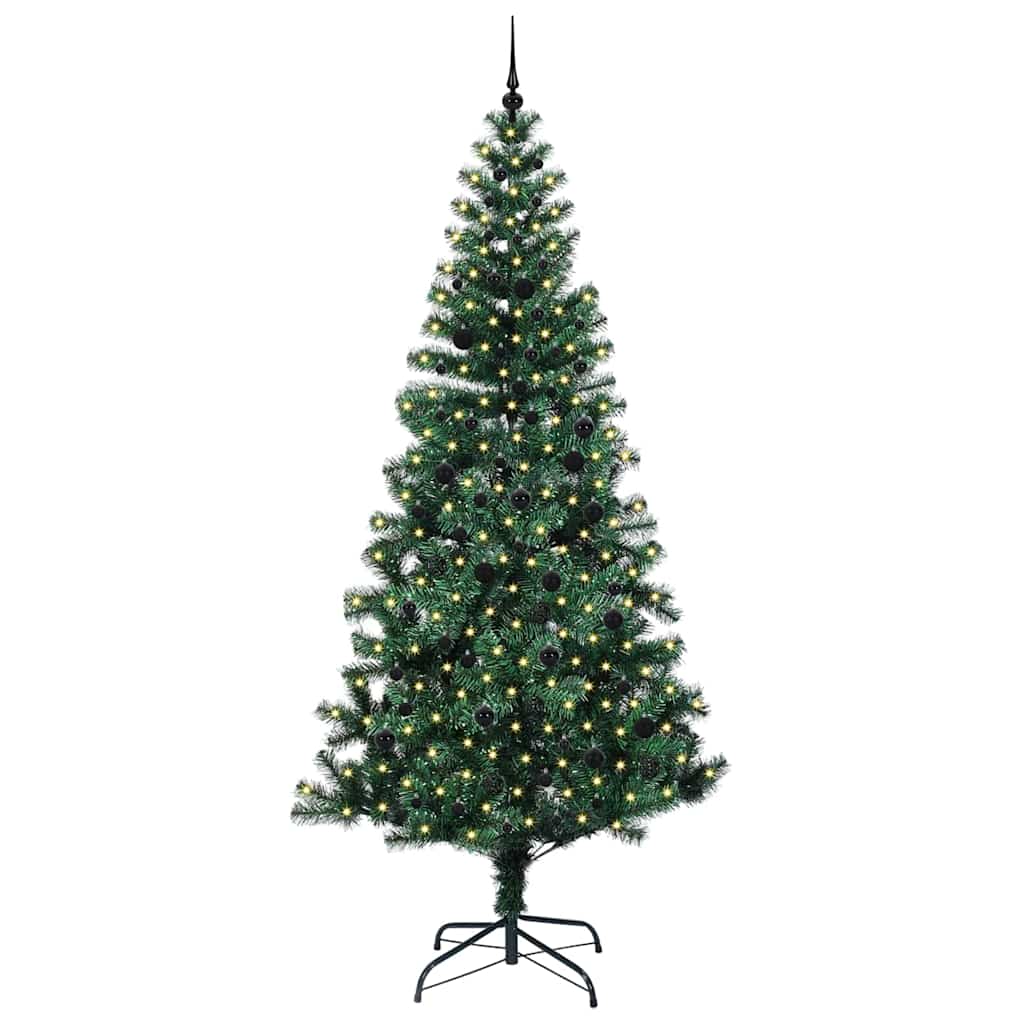 Konstgjord Förbelyst Julgran Grön 240 cm PVC och metall