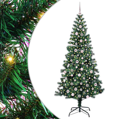 Konstgjord Förbelyst Julgran Grön 240 cm PVC och metall