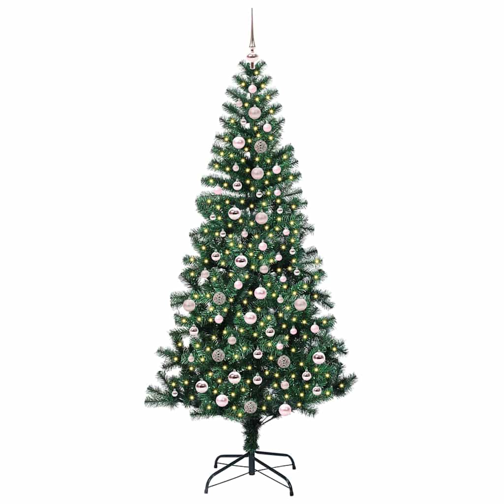 Konstgjord Förbelyst Julgran Grön 240 cm PVC och metall