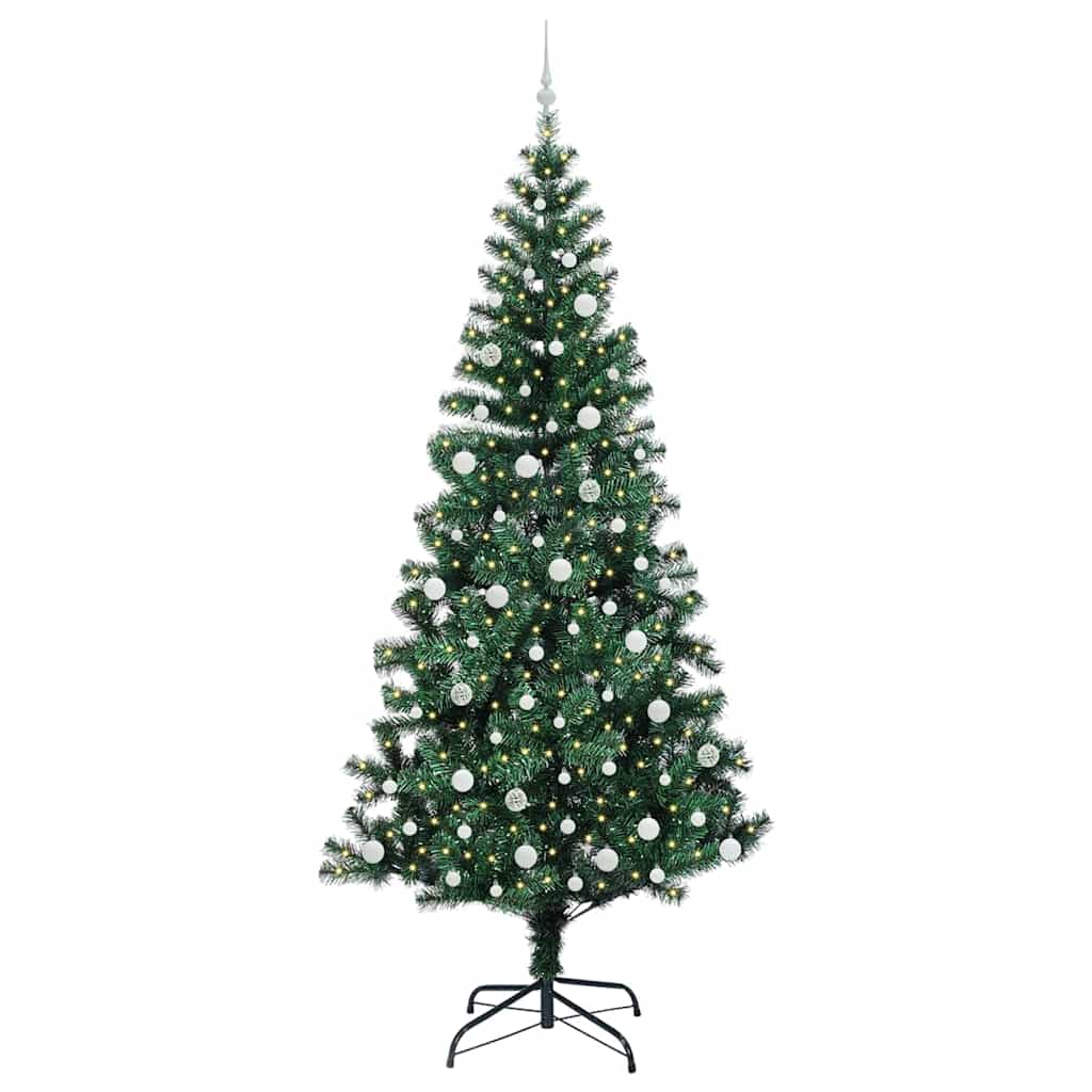 Konstgjord Förbelyst Julgran Grön 240 cm PVC och metall