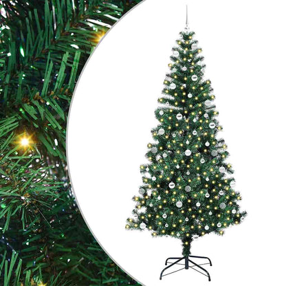 Konstgjord Förbelyst Julgran Grön 240 cm PVC och metall