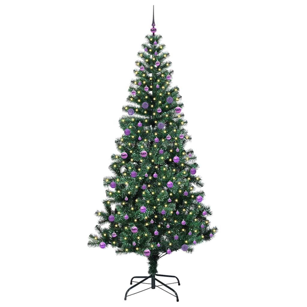 Konstgjord Förbelyst Julgran Grön 240 cm PVC och metall