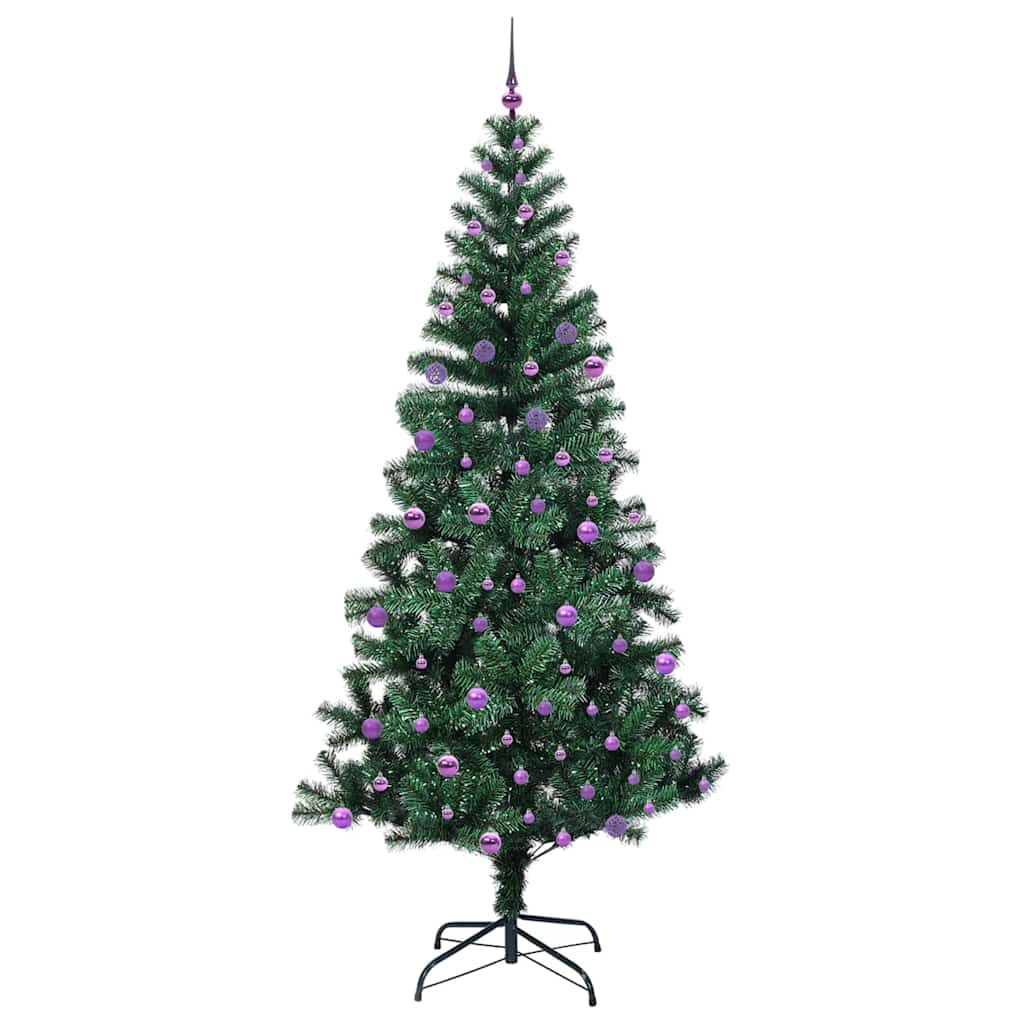 Konstgjord Förbelyst Julgran Grön 240 cm PVC och metall