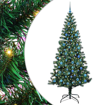 Konstgjord Förbelyst Julgran Grön 240 cm PVC och metall
