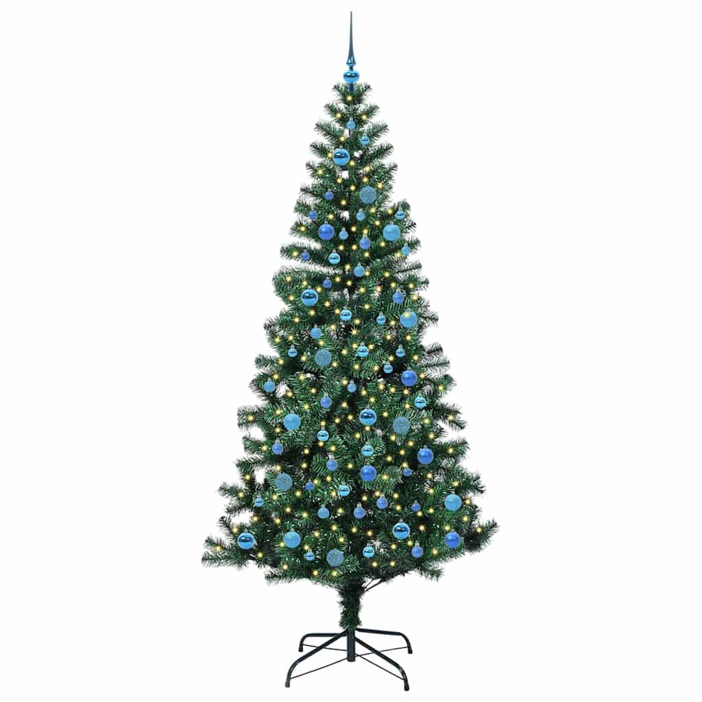 Konstgjord Förbelyst Julgran Grön 240 cm PVC och metall