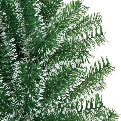 Konstgjord Julgran Snöflockad med LED Ljus Grön och Vit 120 cm