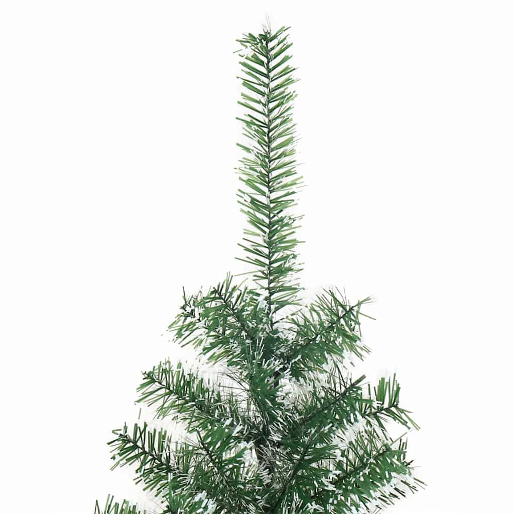 Konstgjord Julgran Snöflockad med LED Ljus Grön och Vit 210 cm
