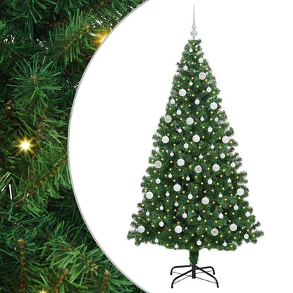 Konstgjord julgran Grön 210 cm PVC och Stål och Plast